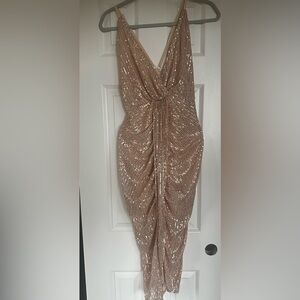 Elegant Sequin Dress in Champagne